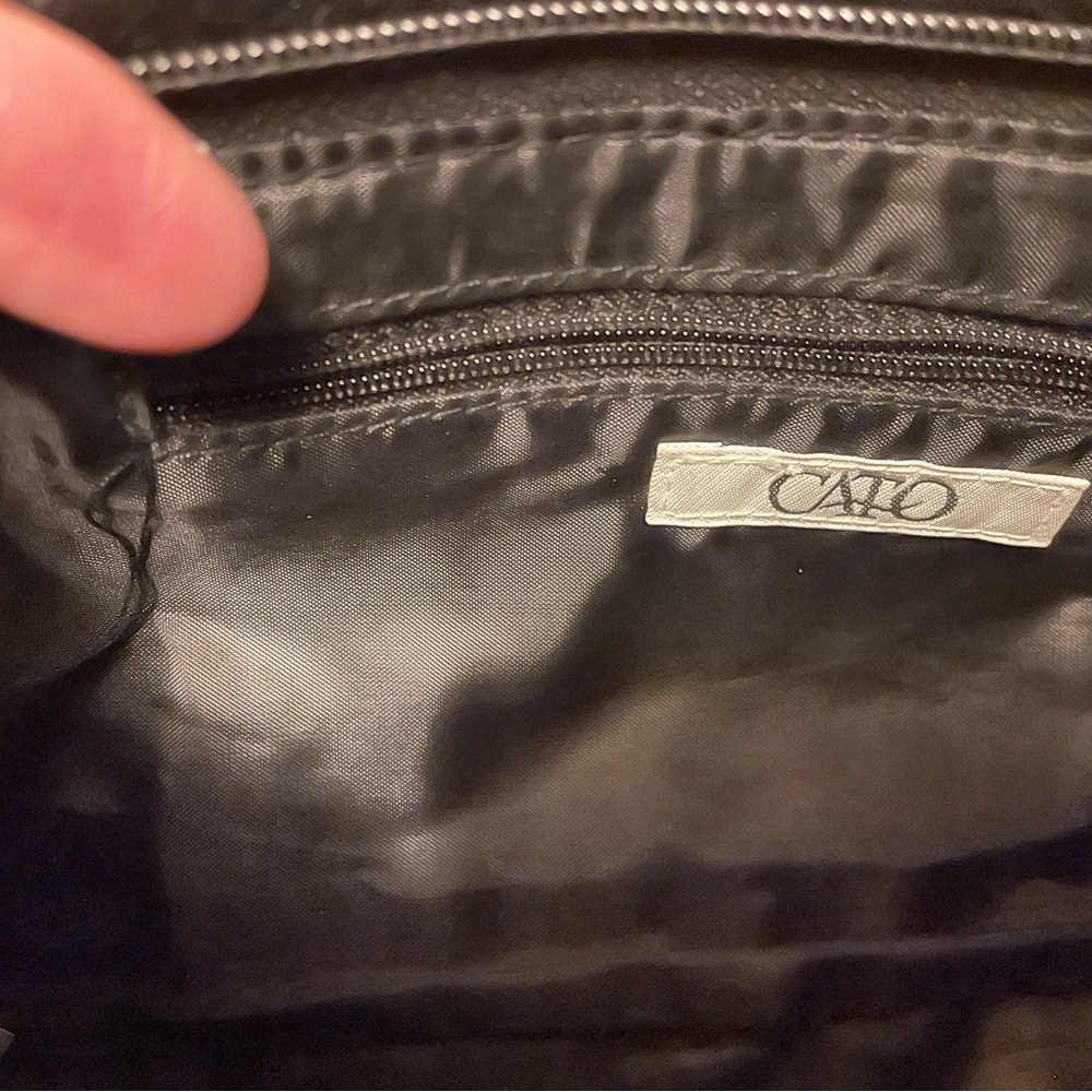 Cato Black Faux Leather Clutch Purse with Ruffle Trim - Picture 2 of 3
